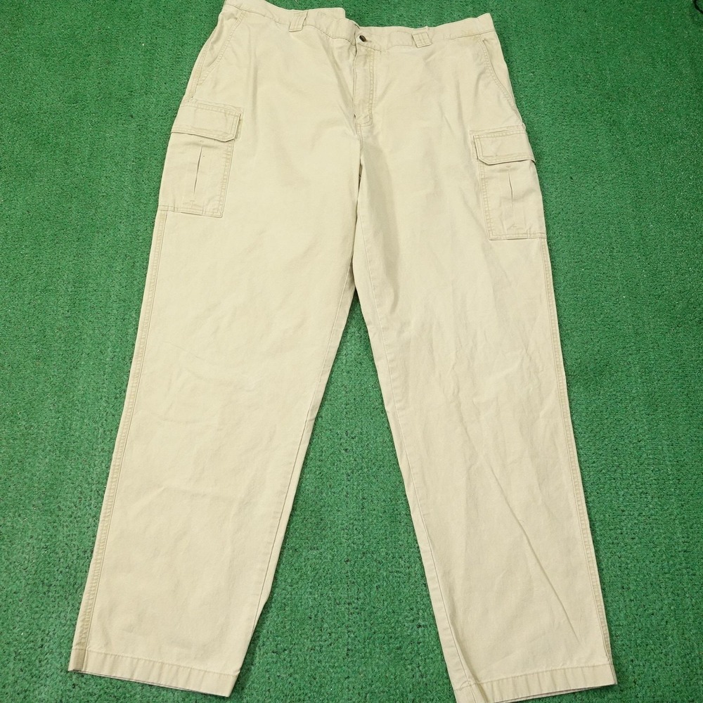 L.L. Bean‎ Pants Mens 44x36 Beige Cargo Cotton Pockets